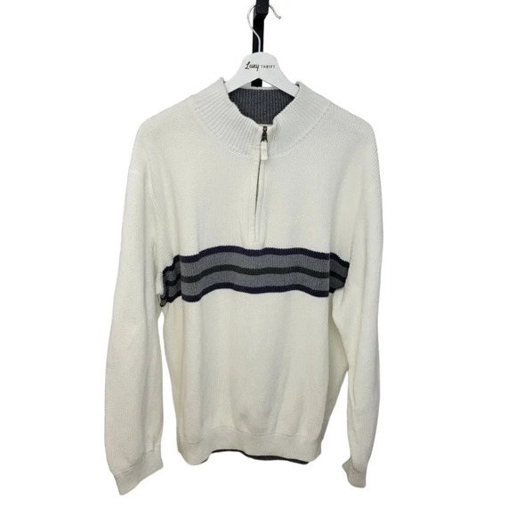 Vintage Eddie Bauer Half Zip Ribbed  Sweater - Picture 1 of 12